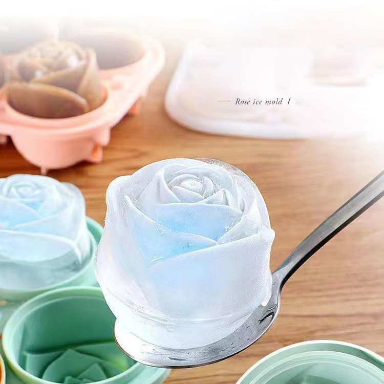 3D Rose Ice Molds 4 Holes Ice  - Kitchen Appliances Brand review and price