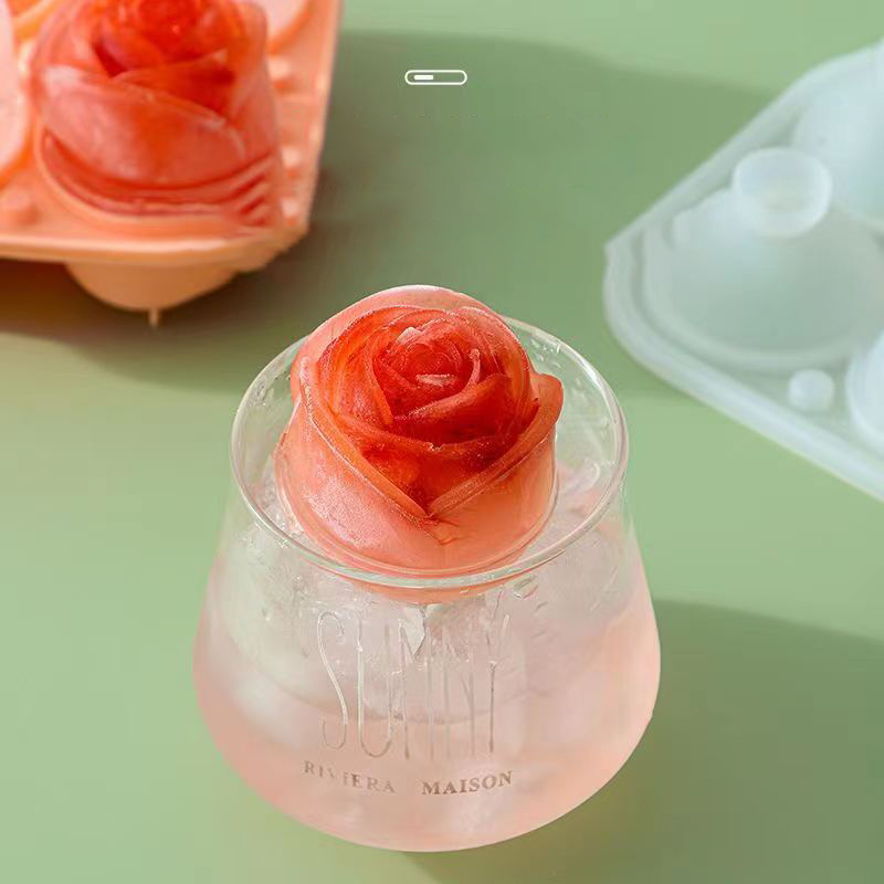 3D Rose Ice Molds 4 Holes Ice  - Kitchen Appliances Brand review and price