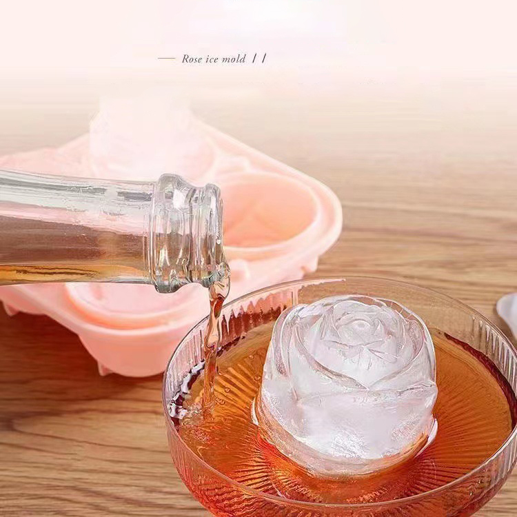3D Rose Ice Molds 4 Holes Ice  - Kitchen Appliances Brand review and price