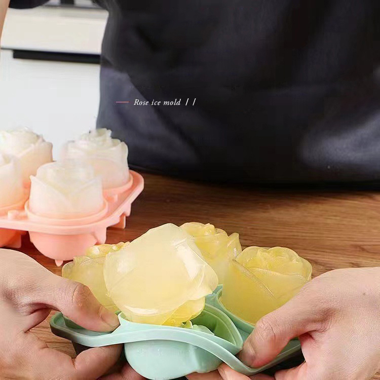 3D Rose Ice Molds 4 Holes Ice  - Kitchen Appliances Brand review and price